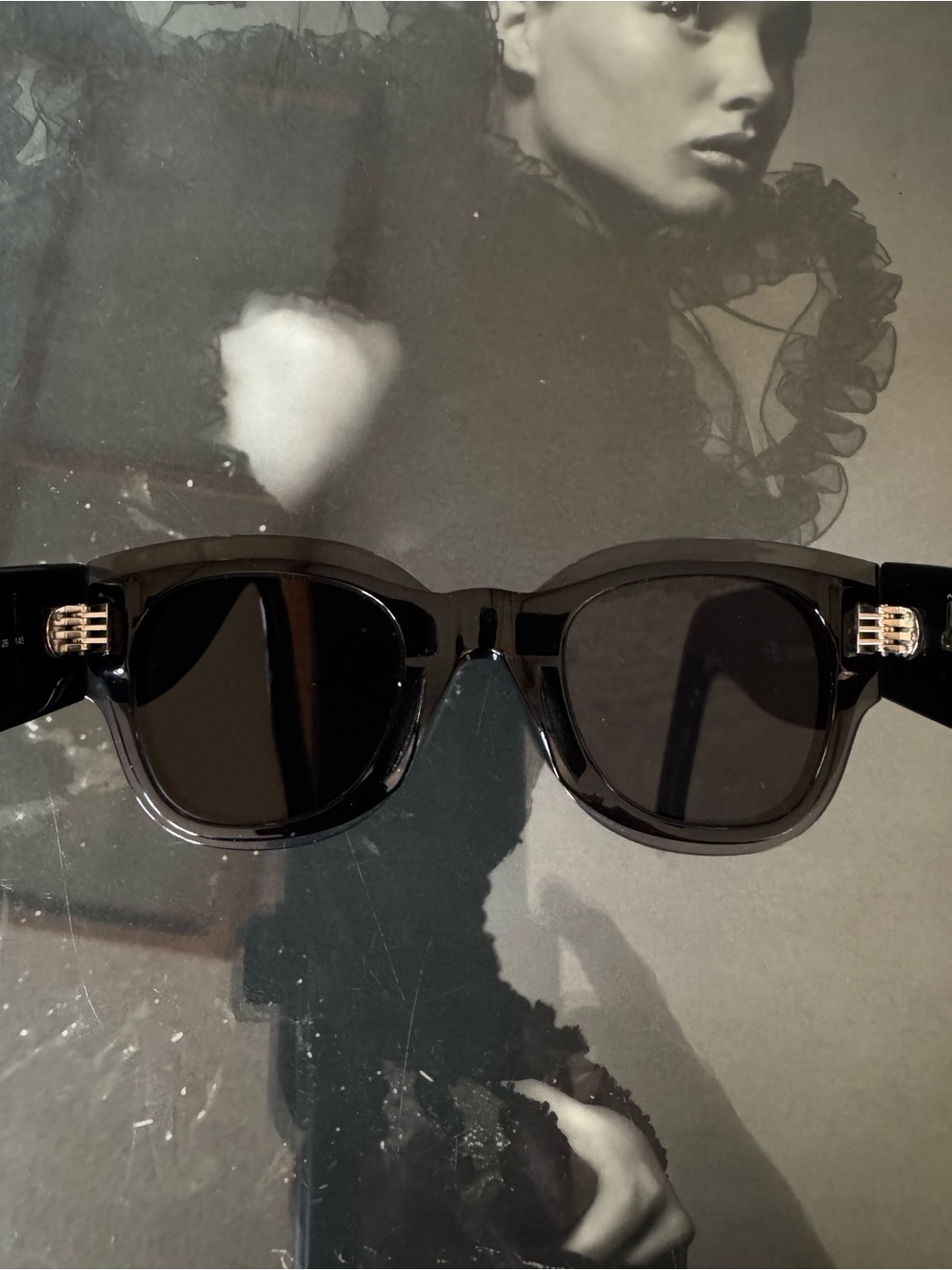 Celine Zoe CL41446 S Chunky Square Sunglasses in Translucent Charcoal Black - Picture 3 of 9
